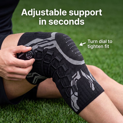 Adjustable knee brace dial close-up