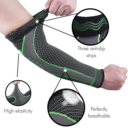 Anti-Slip Arm Compression Sleeves for Elbow Support