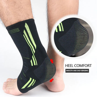 Ankle Compression Sleeve with Silicone Gel for Pain Relief