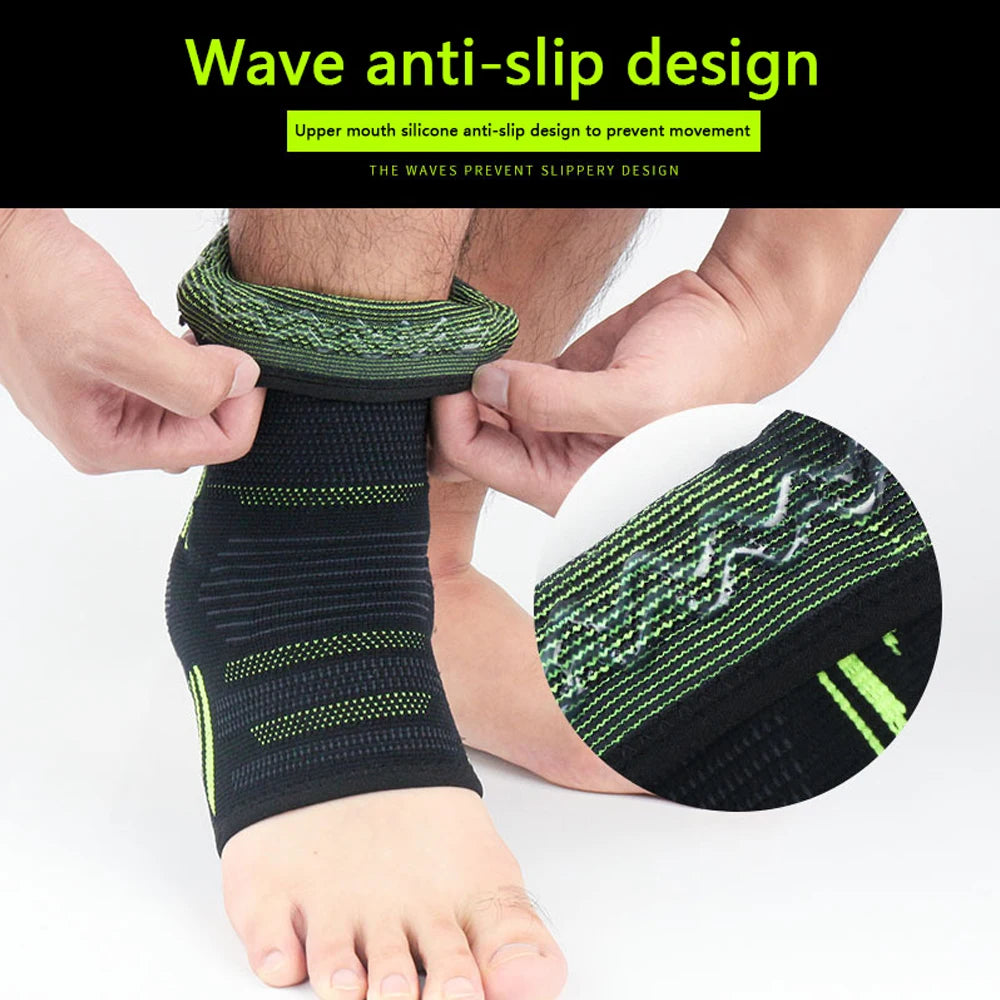 Ankle Compression Sleeve with Silicone Gel for Pain Relief