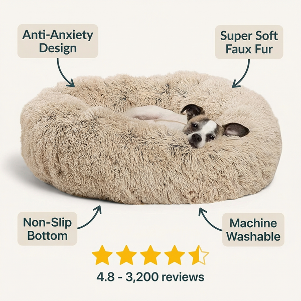 PawCalm - Calming donut dog bed - Glovyzone 